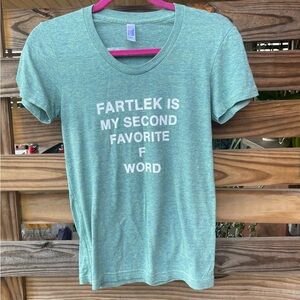 American Apperal Tee women’s size small green Fartlek running shirt